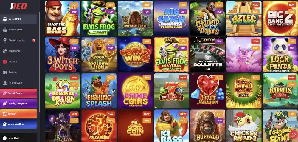 1Red Casino Megaways and High Volatility Slots