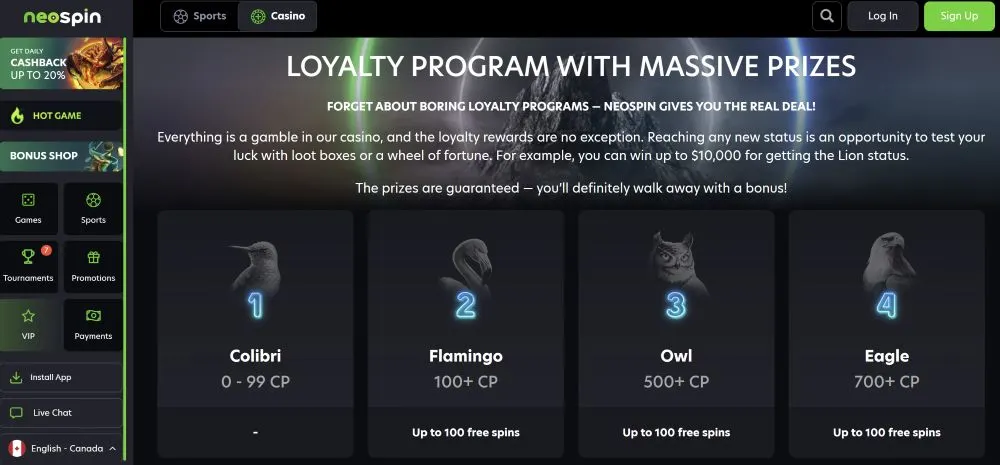 Neospin Casino Leaderboard Tournaments