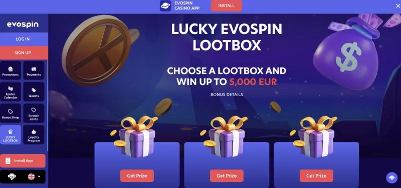 Evospin Casino Mobile PWA App