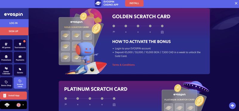 Evospin Casino Canadian Interface