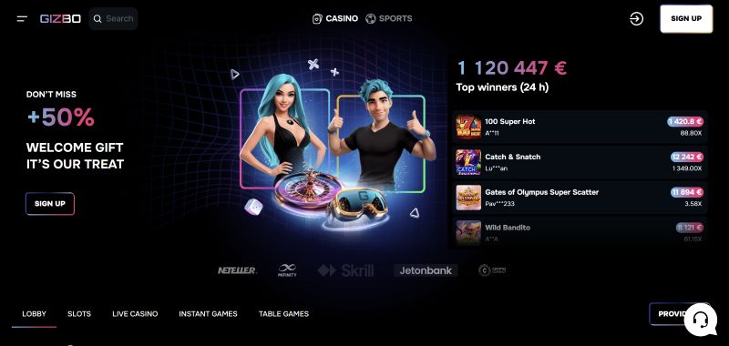 Gizbo Casino Interface Overview