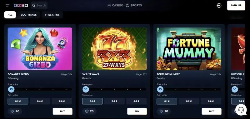 Gizbo Casino Mobile PWA App