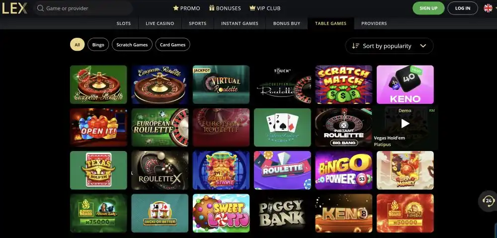 Lex Casino Live Dealer Tables