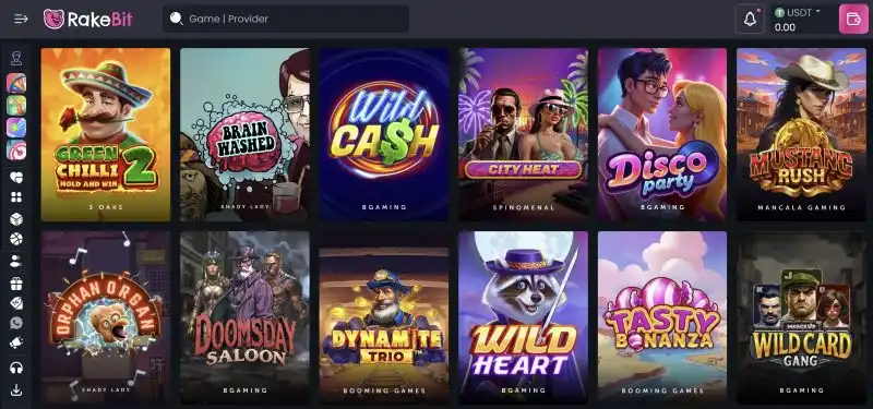 Rakebit casino slots library