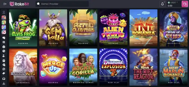 Rakebit popular video slots