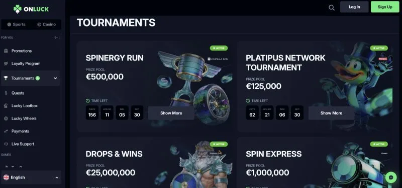 Onluck Casino 25 Tier VIP Rewards Overview
