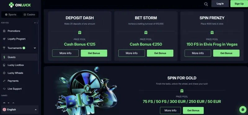 Onluck Casino VIP Tier Progression Table